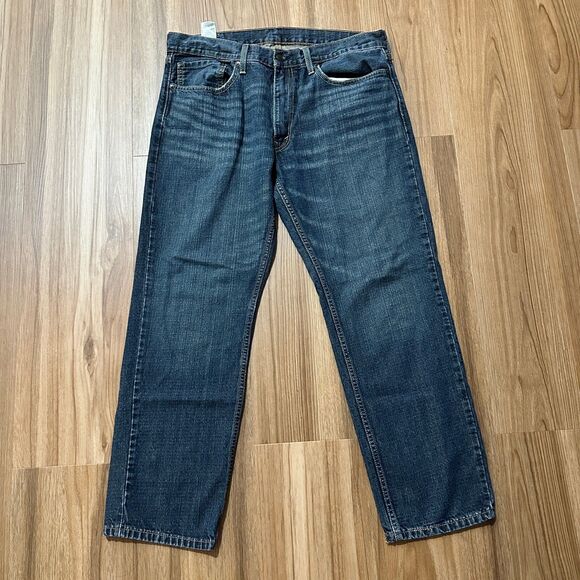 Levi’s 559 Jeans Men’s 35x30 Distressed Straight Fit Blue Medium Wash - Picture 1 of 12